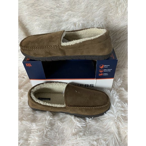 Men’s Slippers Size XXL 13 Douglas Weekender Moccasin With Memory Foam Tan - Picture 8 of 12